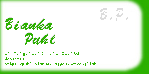 bianka puhl business card